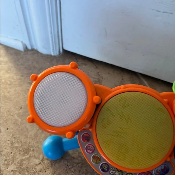 Kids Beat Colorful Kids Electronic Drum Set with Orange Green Accents Toddler - Picture 2 of 6